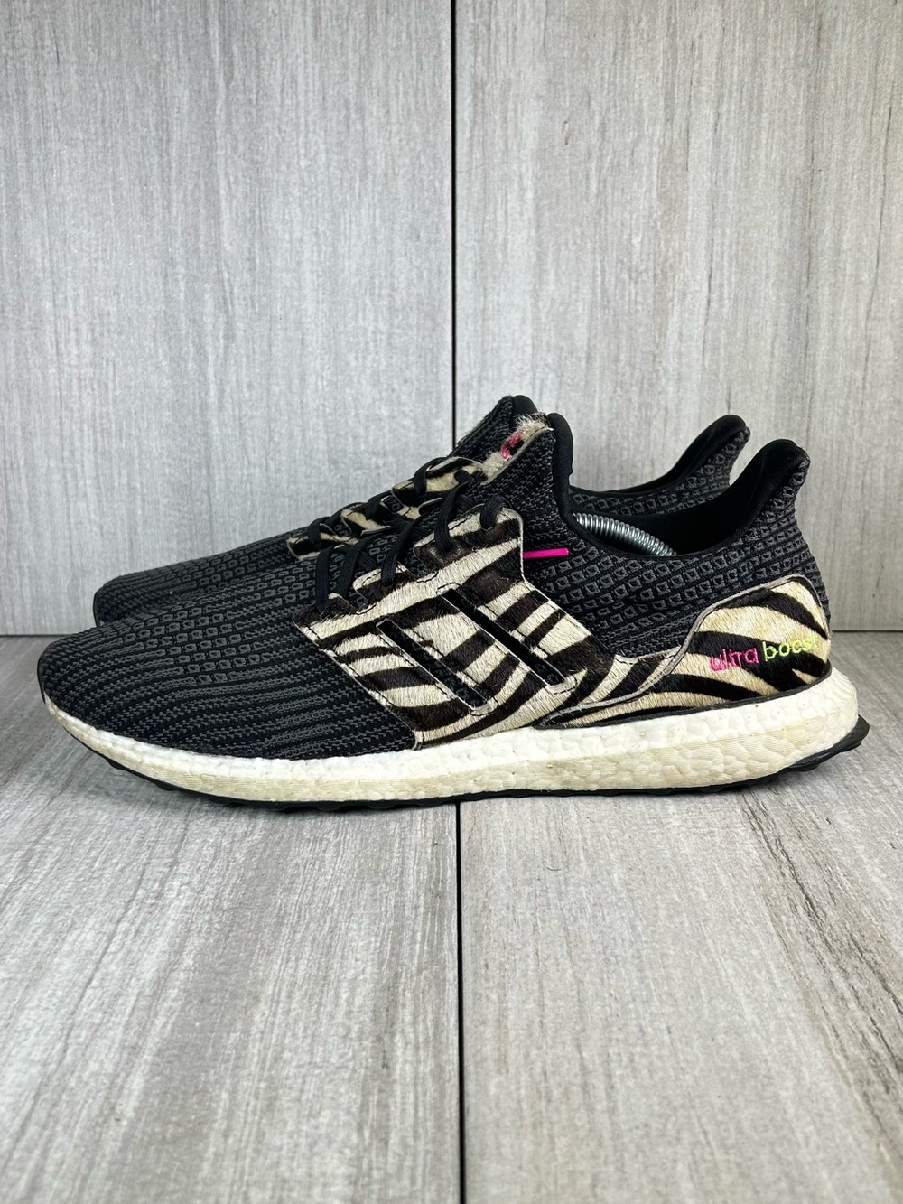 Adidas UltraBoost DNA Black Zebra Athletic Sneaker Running Shoe Mens Size 12.5 - Picture 3 of 12